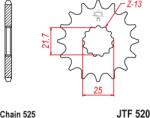JT - Pinion (fata) JTF520, 15 dinti - DL650 SV650 W650 Raptor650 (105-563-15)