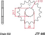 JT - Pinion (fata) JTF440, 15 dinti - GSX1100 R 87- RF900RR 94- (103-764-15)