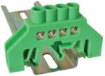 Tracon szigetelt földelősín (N/PE), zöld 63A, 6×9mm, 4P, IP20 NPE-G6-4 (NPE-G6-4)
