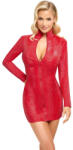 Cottelli Collection Snakeskin Mini Dress with Long Sleeves 2718820 Red M
