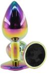 Guilty Toys Dop Anal Metalic, Small, Multicolor, Piatra Neagra, Guilty Toys