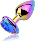 Guilty Toys Dop Anal Rainbow Buttplug Small, Heart Shape, Piatra Albastru Inchis, Guilty Toys