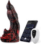 HISMITH WDA016-M Wildolo Glow-in-the-dark Liquid Silicone Dildo with App 22.1cm Black-Red Dildo