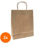 Bisbags Set 2 x 100 Pungi din Hartie cu Maner Sfoara, Natur, 32 x 12 x 41 cm (SIB-2xBBG-PK204)