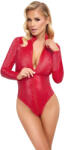 Cottelli Collection Snakeskin Long Sleeve Body 2644444 Red S - superlove