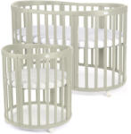  MENTY gyerek növekvő ovális kiságy 7az1-ben matraccal - olivazöld (1000087797)