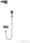 AREZZO design UNI Falsík alatti termosztátos zuhanyszett falon belüli egységgel, gun metal AR-6296GM (AR-6296GM)
