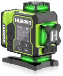 Huepar W04CG - 16 vonalas, 4D (4x360°) zöld lézeres szintező: forgatómotor, DeWALT-kompatibilis akku, bluetooth, LCD-kijelző (w04cg)