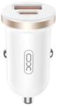 XO CC56, Szivargyújtós töltő, PD QC 30W, 1x USB-A +1x USB-C, fehér (Gyors töltés)