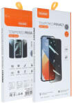 Apple 15 Pro Max üvegfólia, tempered glass, előlapi, edzett, hajlított, fekete kerettel, betekintés védelemmel, Veason Privacy 6D Pro