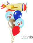  Héliumos luficsokor szülinapra, repülő, airplane Happy Birthday - INGYENES GLS szállítással (LUFI899889)