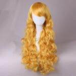 Női Cosplay Paróka Női Arany Szőke Sárga Hullámos Anime Manga Wig Harajuku stílusú