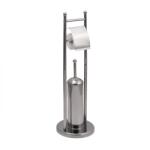 Casa Plastor Stand perie WC si suport hartie igienica, inox, inaltime 76 cm (41469)