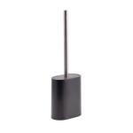 Casa Plastor Perie WC, cu suport din metal, perie plata din TPR, neagra (41456)