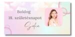 Personal Születésnap banner fényképpel - Pink Bubble Banner mérete: 130 x 260 cm