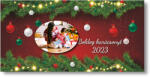 Personal Karácsonyi banner fényképpel - Tűlevél Banner mérete: 130 x 260 cm