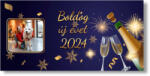 Personal Szilveszteri banner fényképpel - Champagne Banner mérete: 130 x 65 cm