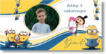 Personal Születésnapi banner fényképpel - Minyonok Banner mérete: 130 x 260 cm