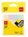 Deli Index adeziv hartie 19x76mm 4 culori pastel 100 file Deli (DLEA11002)