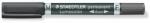 STAEDTLER Alkoholos marker, 0, 6/1, 5 mm, kúpos, kétvégű, STAEDTLER "Lumocolor duo 348", fekete 348-9 (348-9)