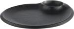 APS Sekély tányér mártogatós tálkával Nero, szélesség 25 cm