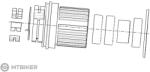 SUNringle SRC/SRX dió, alumínium, 3 reteszes (SRAM XDR)