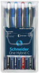 Schneider Rollertoll készlet, 0, 3 mm, SCHNEIDER "One Hybrid C", 4 szín (TSCOHC03K4) (TSCOHC03K4)
