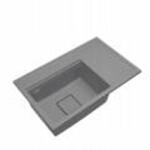 Gamma Quadro 8151 balos gránit mosogató, szifonnal, szürke, beépíthető (ZLE000188)
