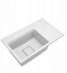 Gamma Quadro 8151 balos gránit mosogató, szifonnal, fehér, beépíthető (ZLE000183)