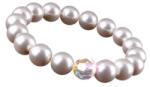  Karkötő, gyöngyházfehér SWAROVSKI® gyöngyből színjátszós fehér kristállyal 10 mm ART CRYSTELLA® M (1831XGY159M)
