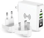 Forcell 4in1 Travel Set multifunkciós hordozható külső akkumlátor és vezeték nélküli töltő USB/USB-C, 8000mAh, fehér