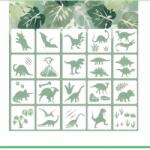  Torta stencil dinoszaurusz téma - 20 db különálló sablon