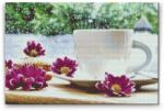  Gyémántszemes festmény - Egy csésze tea egy téli délutánon Méret: 40x60cm, Keretezés: Műanyagtáblával, Gyémántok: Kerek