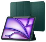 Spigen URBAN FIT tok álló (FLIP, oldalra nyíló, TRIFOLD, asztali tartó, ceruza tartó, textil minta) SÖTÉTZÖLD Apple IPAD Pro 13 (2024) (ACS07763)