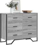 vidaXL Скрин с чекмеджета сив сонома 91x35, 5x74, 5 см инженерно дърво (3295305)