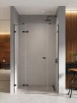 NEW TRENDY Eventa Black Chrome zuhanyajtók 110 cm dönthető fekete fényes/átlátszó üveg EXK-6137 (EXK6137)