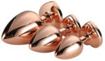 DreamToys Gleaming Love - set plug anal inimă - rosegold - 3 piese