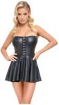 Cottelli Collection - fényes miniruha rakott szoknyával (fekete) (27189101021) - shop