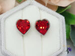  Xuping antiallergén Swarovski piros köves fülbevaló-rodium (F-926-sw)