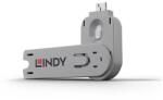 Lindy 40624 port blokkoló Portblokkoló kulcs USB A típus Fehér Akrilnitril-butadiénsztirol (ABS) 1 db (40624) (40624)