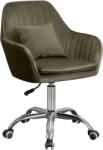 TEMPO KONDELA Irodai fotel, szürkésbarna Taupe Velvet anyag/króm, KLIAN