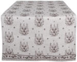 Clayre & Eef Traversa masa bumbac gri bej Ren 50x140 cm (GTW64) Fata de masa