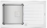 Teka GARANTIE 75 ANI Chiuveta Teka, 1 cuva si picurator, inox + sticla alba DIAMOND RS15 1B 1D 86 WHITE (DIAMOND RS15 1B 1D 86 WHITE) Chiuveta