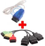 FIAT diagnosztikai FIATECUSCAN szett interfész + kábel adapterek abs légszák motor (477)