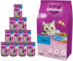 Whiskas WHISKAS Száraz macskatáp 1+ tonhallal 14kg + 10xWHISKAS nedves macskatáp 1+ tonhallal zselében 400g