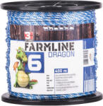 FarmLine cablu pentru gard electric Dragon 6 (Lungime: 400 m | Diametru: 4 mm | Fibre conductoare: 3 x 0, 2 mm oțel inoxidabil + 3 x 0, 25 Cu | Rezistență: 0, 125 Ohm/m | Rezistența la tracțiune: 330 kg | Lung