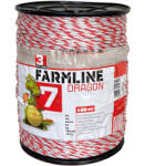 FarmLine cablu pentru gard electric Dragon 7 (Lungime: 400 m | Diametru: 3.8 mm | Fibre conductoare: 3 x 0, 2 mm Niro + 3 x 0, 25 Cu | Rezistența: 0, 11 Ohm/m | Rezistența la tracțiune: 300 kg | Lungimea recom