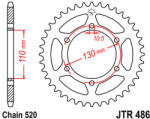 JT Sprockets 486.42 JTR hátsó lánckerék acél