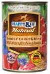 Happy&Fit Natural Dog Kutyatáp Konzerv Senior Bárány-Marha Zabliszttel és Lenmagolajjal 400g