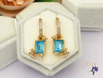  Xuping antiallergén kék Swarovski köves 2 az 1ben fülbevaló-18K (F-940-sw)